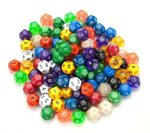 100+ Pack of Random D12 Polyhedral Dice in Multiple Colors By Wiz Dice 100+ Pack of Random D12 Polyhedral Dice in Multiple Colors By Wiz Dice