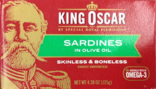 King Oscar Skinless   Boneless SARDINES in Olive Oil 4 4oz  6 Pack
