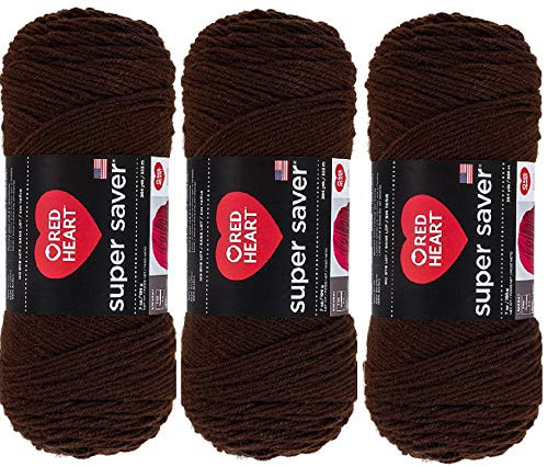 Red Heart Super Saver Yarn  3 Pack  Coffee E300 365