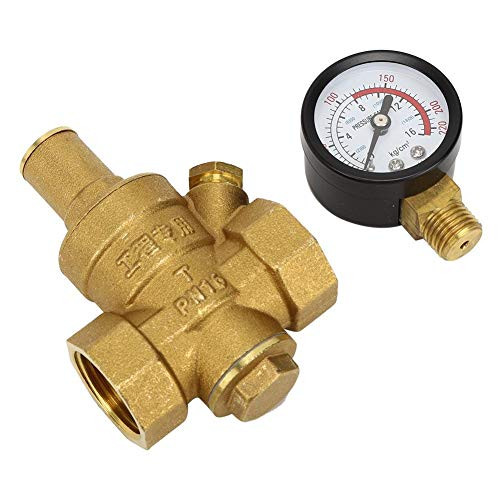 Pressure Reducer DN20 Brass Adjustable Water Pressure Regulator Reducer with Gauge Meter
