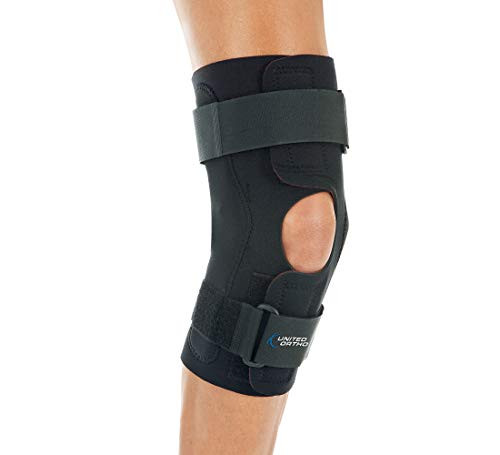 United Ortho Wraparound Hinged Knee Brace  Extra Large  Black