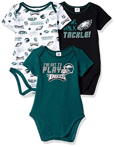 NFL Philadelphia Eagles 3 Pack Short Sleeve Bodysuit  green black white Philadelphia Eagles  0 3 Months  137453160EAG03M 304