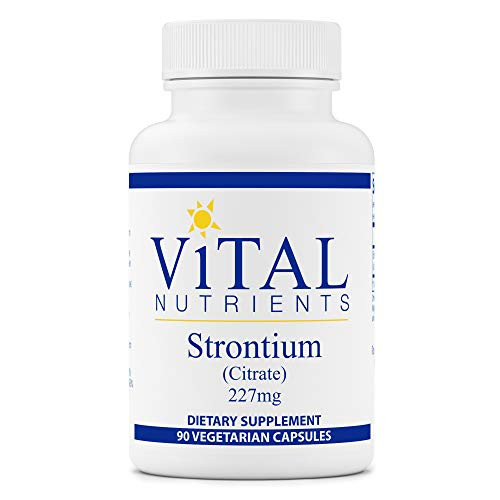 Vital Nutrients   Strontium  Citrate    Supports Healthy Teeth and Bones   90 Vegetarian Capsules per Bottle   227 mg