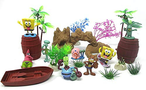 Spongebob Squarepants 18 Piece Play Set Featuring RANDOM Spongebob Figures and Accessories - May Include Spongebob, Patrick, Squidward, Sandy Cheeks, Patrick Star, Mr. Krabs