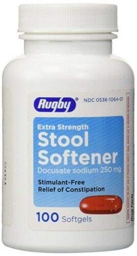 Stool Softener Docusate Sodium 250 Mg 100 Caps  3 Pack  by Rugby
