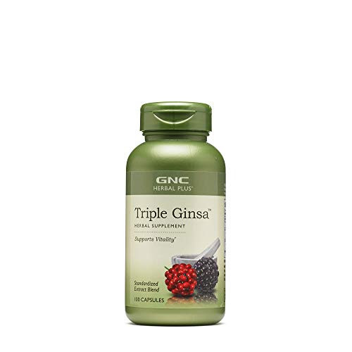 GNC Herbal Plus Triple Ginsa  100 Capsules  Supports Vitality