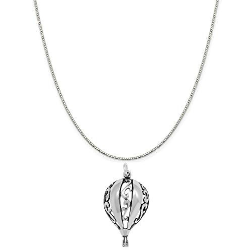 Raposa Elegance Sterling Silver Filigree Hot Air Balloon Charm on a 18 Box Chain Necklace Raposa Elegance Sterling Silver Filigree Hot Air Balloon Charm on a 18 Box Chain Necklace