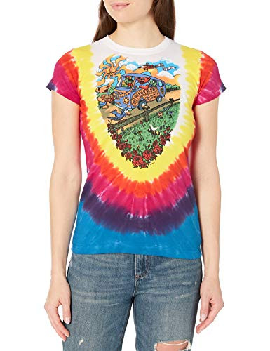 Liquid Blue Women s Grateful Dead Summer Tour Bus Tie Dye Juniorsgraphic Tee  X Large