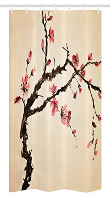 Ambesonne Japanese Stall Shower Curtain Traditional Chinese Paint of Figural Tree with Details Brushstroke Effects Print Fabric Bathroom Decor Set with Hooks 36 X 72 Brown Pink Ambesonne Japanese Stall Shower Curtain Traditional Chinese Paint of Figural Tree with Details Brushstroke Effects Print Fabric Bathroom Decor Set with Hooks 36 X 72 Brown Pink