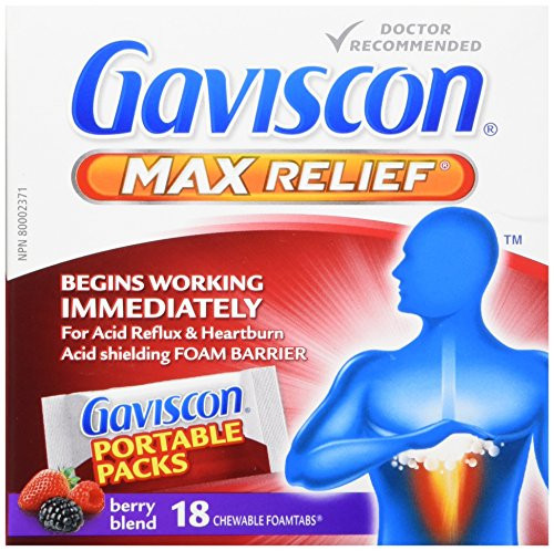 Gaviscon Max Berry  Long Lasting Acid Reflux and Heartburn Relief  18 Count