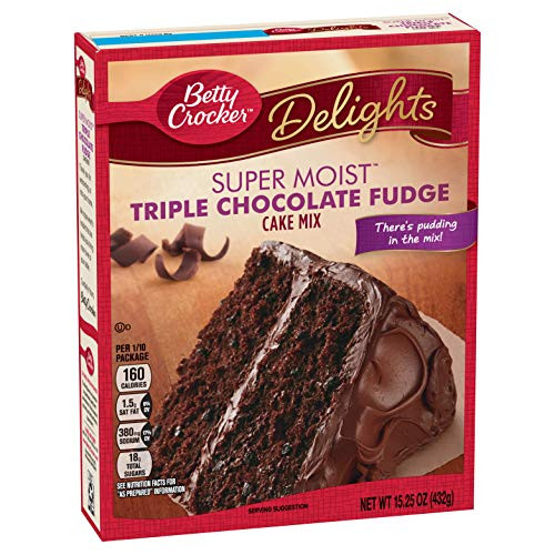 Betty Crocker Baking Mix  Super Moist Cake Mix  Triple Chocolate Fudge  15 25 Oz Box  Pack of 6