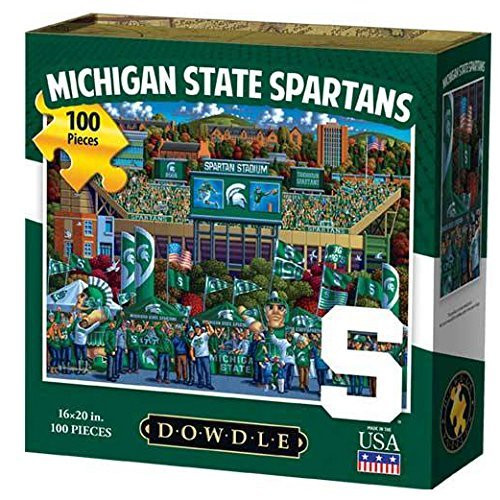 Dowdle Folk Art Michigan State Spartans Puzzle, 100 Pieces Dowdle Folk Art Michigan State Spartans Puzzle, 100 Pieces