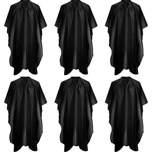 6 Pieces Hair Salon Cape Barber Hair Cutting Cape Barber Hairdressing Cape Waterproof Haircut Styling Cape for Hairstylist Hairdresser Barber Solid Black 6 Pieces Hair Salon Cape Barber Hair Cutting Cape Barber Hairdressing Cape Waterproof Haircut Styling Cape for Hairstylist Hairdresser Barber Solid Black