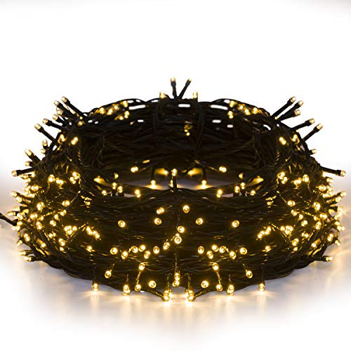 Outdoor Indoor Christmas String Lights 32m 105ft 320 LEDs 8 Modes Memory Function Waterproof End to End Expandable Decoration Fairy Lights for Patio Wall Party Wedding UL 588 Approved   Warm White