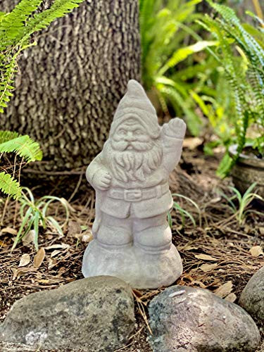 Elly Décor Statue  14 inch Standing Sculpture for Your Patio   Yard  Outdoor Indoor Lawn décor  Ceramic Figurine Garden Gnome  White Stone Finish