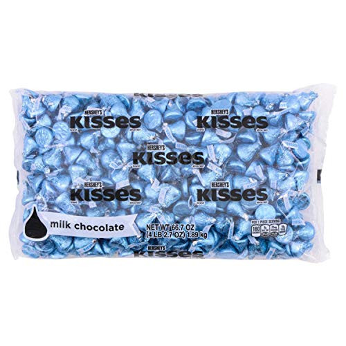 HERSHEY S KISSES Bulk Milk Chocolate Candy  4 1 Pounds  Blue Foils  ~400 Pieces