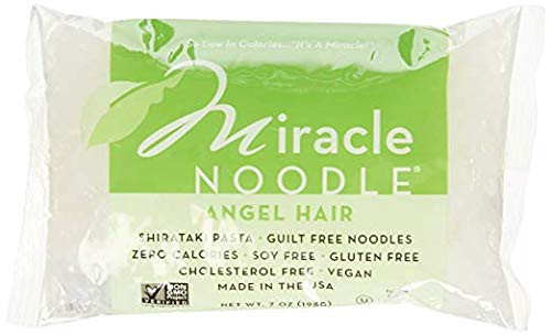Miracle Noodle Shirataki Angel Hair Pasta  Gluten Free  Zero Carb  Keto  Vegan  Soy Free  Paleo  Blood Sugar Friendly  7oz  4 Pack