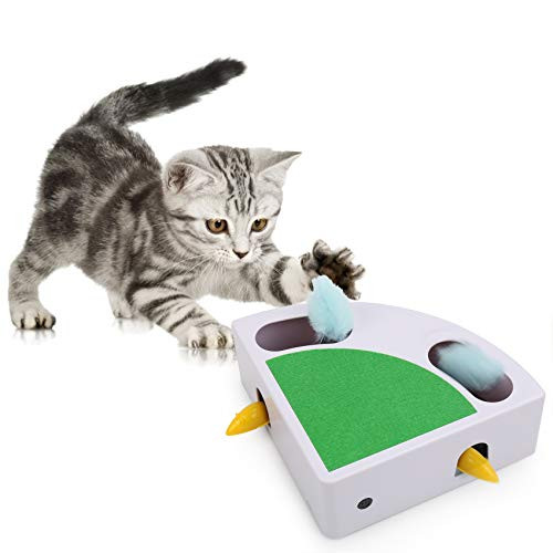 OBloved Cat Toys Low Noise Electronic Interactive Cat Toys with Random Automatic Rotating Feather Pop and Play for Cats Rechargeable Battery 15 Minutes Auto Shut Off OBloved Cat Toys Low Noise Electronic Interactive Cat Toys with Random Automatic Rotating Feather Pop and Play for Cats Rechargeable Battery 15 Minutes Auto Shut Off