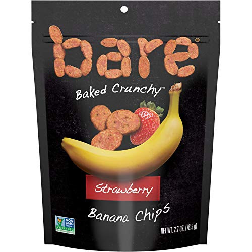 Bare Baked Crunchy Banana Chips  Strawberry  Gluten Free  2 7 Ounce Bag  6 Count