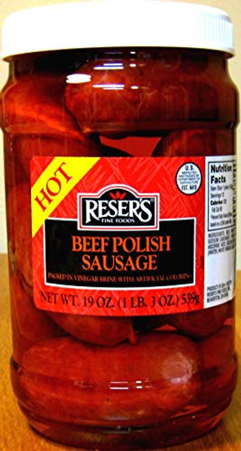 Reser s Hot Pickled Beef Polish Sausage Quart Jar Reser s Hot Pickled Beef Polish Sausage Quart Jar