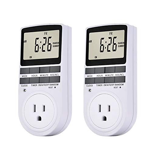 Digital Light Timer Plug  Outlet Timer Socket LCD Display 10 Programmable Switching Programs 24 Hours   7 Days Energy Saving Timer Socket Plug in Timer for Electrical Appliances US Plug   Galapara