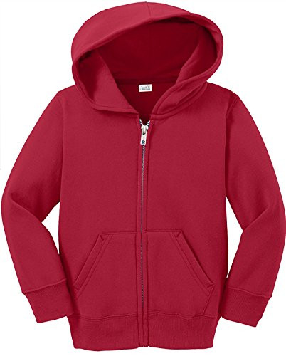Toddler Full Zip Hoodies   Soft and Cozy Hooded Sweatshirts  2T Red