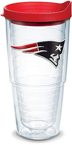 Tervis NFL New England Patriots Primary Logo Tumbler with Emblem and Red Lid 24oz  Clear