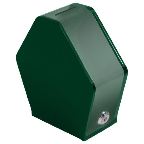 My Charity Boxes   Pentagon Acrylic Charity Box   Ballot Box   Collection Box   Tip Container   W Lock  Green