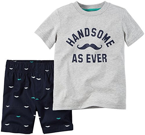 Carter s Baby Boys  2 Pc Playwear Sets 229g115  Heather  New Born