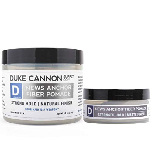 Duke Cannon News Anchor Fiber Pomade   Strong Hold and Natural Finish Bundle  2oz   4 6oz