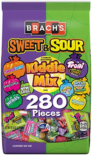 Brach s Sweet   Sour Kiddie Mix Variety Pack Individually Wrapped Candies  280 CT Candy Bag  67 60 Ounce  Pack of 1