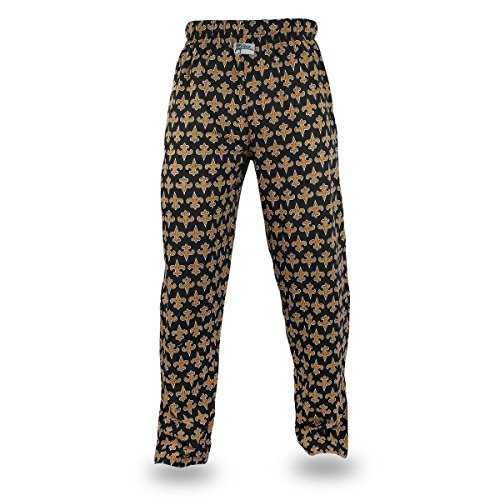 Zubaz NFL New Orleans Saints Men s Team Logo Print Comfy Jersey Pants  Large  Black