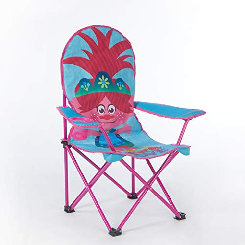 Idea Nuova DreamWorks Trolls Figural Camp Chair for Kids  Indoor Outdoor Use  Ages 3