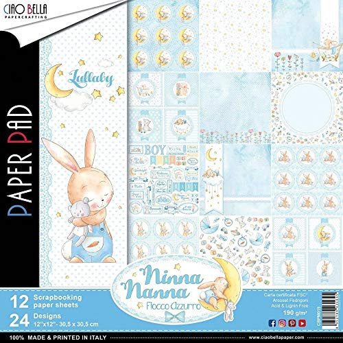Ciao Bella CBPM019 Nanna Boy Double Sided Paper Pack 12 X12  12 Pkg