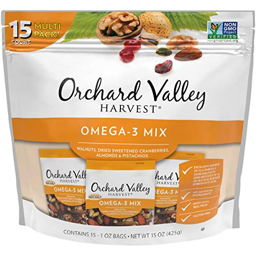 ORCHARD VALLEY HARVEST Omega 3 Mix  1 oz  Pack of 15   Non GMO  No Artificial Ingredients