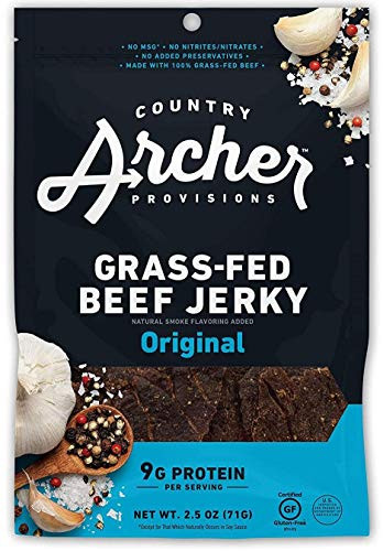 Original Beef Jerky by Country Archer  100 Grass Fed  Gluten Free  2 5 Ounce  4 Pack