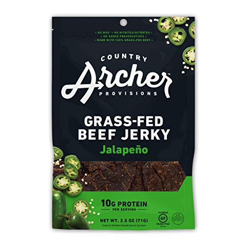 Jalapeno Beef Jerky by Country Archer  100 Grass Fed  Gluten Free  2 5 Ounce  4 Pack