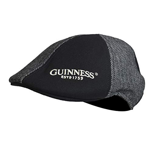 Guinness Grey and Black Panelled Ivy Cap with Embroidered Shamrock Logo  Large