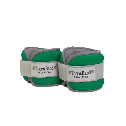 TheraBand Ankle Weights  Comfort Fit Wrist   Ankle Cuff Weight Set  Adjustable Walking Weights for Cardio  Home Workout  Ankle Strengthening   Physical Therapy  Green 1 5 lb  Each  Set of 2  3 Pounds