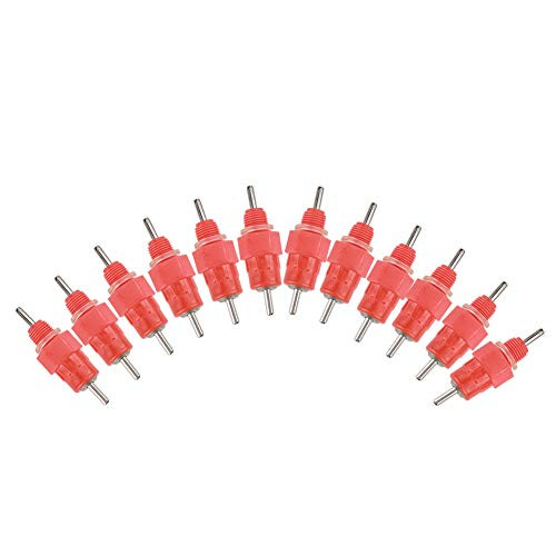HEEPDD 50Pcs Automatic Water Nipple Drinker Waterer Feeder Poultry Chicken Duck Hen Drinking Dispenser Screw in Style Poultry Livestock Feeding Watering Equipment