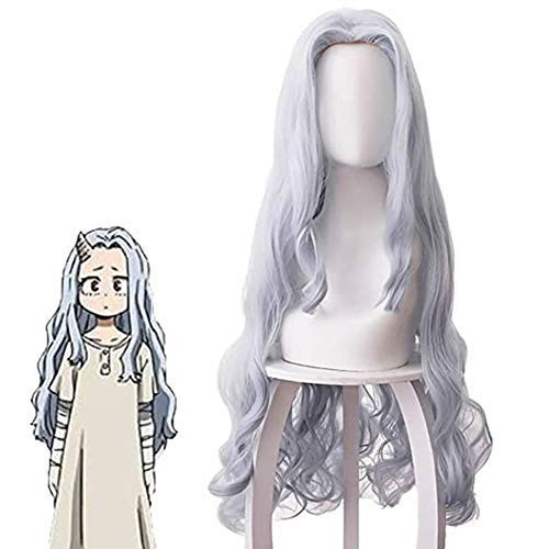 YMHQ Eri Cosplay Wig Anime Bnha No Hero My Hero Academia Grey Long Wavy Hair  WIG