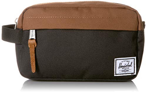 Herschel Chapter Toiletry Kit  Black Saddle Brown  Carry On 3L