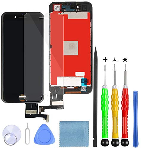 LanSupp Compatible with iPhone 7 Screen Replacement Black 4 7  LCD Display Touch Screen Digitizer Frame Assembly Set with Repair Tools Kit