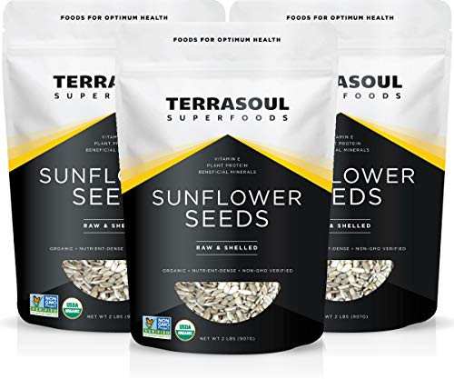 Terrasoul Superfoods Hulled Organic Sunflower Seeds  6 Lbs  3 Pack