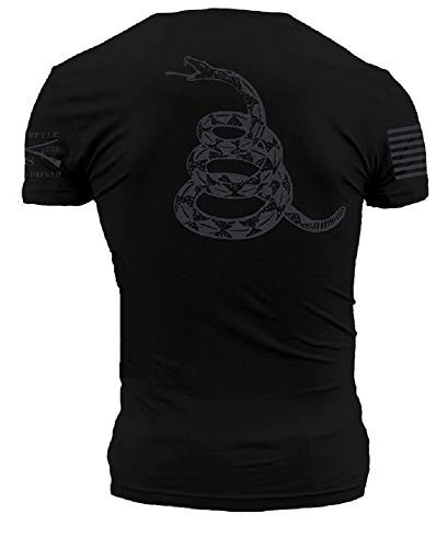 Grunt Style Concealed Gadsden Men s T Shirt  Color Black  Size Large