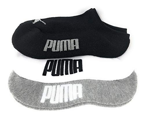 Puma Invisible No Show Women s Socks Cushioned Shoe Size 5 9 5  White Grey Black Multi