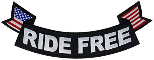 Ride Free Lower Rocker   US Flag Tips Embroidered Back Patch IVAN6428i