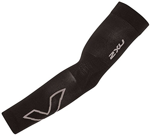 2XU Compression Flex Arm Sleeve Large Black Grey 2XU Compression Flex Arm Sleeve Large Black Grey