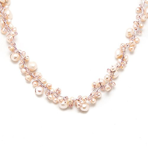 Peach Genuine Cultured Freshwater Pearl Three 3 Strand Silk Thread Princess Length Necklace 17 19 Peach Genuine Cultured Freshwater Pearl Three 3 Strand Silk Thread Princess Length Necklace 17 19