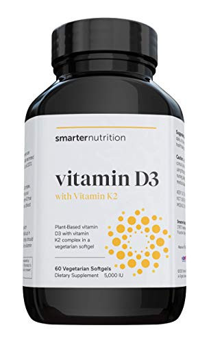 Plant Based Vitamin D3 Immune Support with Vegan K2 Complex in a Vegetarian Softgel   Includes 5 000 IU of Vitamin D for Immunity Boost  Complete Bone Health   Arterial Protection  1  D3 K2